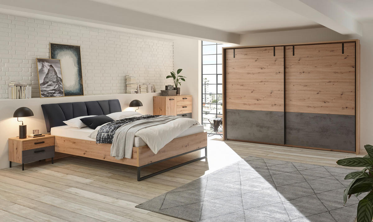 KOMMODE  in 150/99,5/38 cm  - Anthrazit/Eiche Artisan, LIFESTYLE, Holzwerkstoff/Kunststoff (150/99,5/38cm) - Ti'me