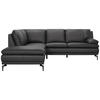 ECKSOFA Grau Echtleder  - Schwarz/Grau, Design, Leder (221/248cm) - MID.YOU
