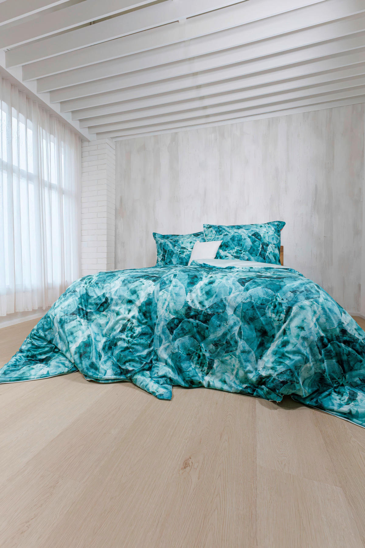 ÁGYNEMŰHUZAT-GARNITÚRA 140/200 cm  - olajkék/türkiz, Basics, textil (140/200cm) - Fleuresse