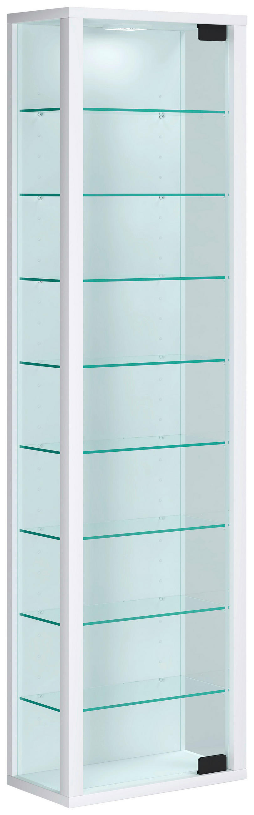 VISEČA VITRINA, bela - črna/bela, Design, umetna masa/steklo (33/113/18cm) - MID.YOU