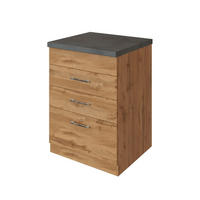 SKÅP FÖR VITVAROR 60/85/60 cm  i ekfärgad  - kromfärg/ekfärgad, Modern, metall/trämaterial (60/85/60cm) - Held