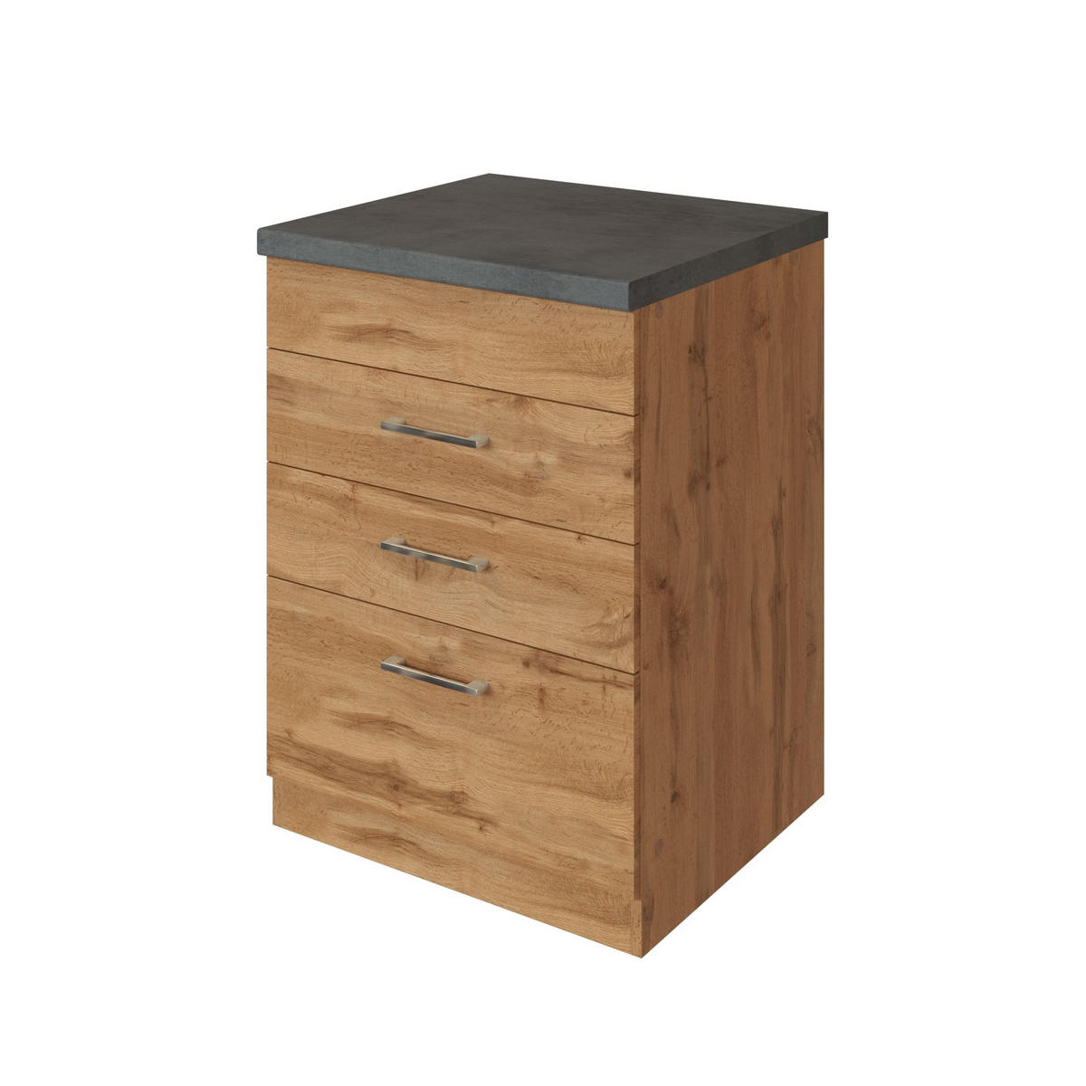 SKÅP FÖR VITVAROR 60/85/60 cm  i ekfärgad  - kromfärg/ekfärgad, Modern, metall/trämaterial (60/85/60cm) - Held