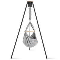 FEDERWIEGE Set inkl. Tipi-Gestell und Motor  Anthrazit, Grau  - Anthrazit/Grau, Basics, Kunststoff/Textil (135/194/135cm) - SCHMUSEWOLKE