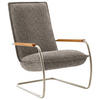 SESSEL in Flachgewebe Braun  - Edelstahlfarben/Eichefarben, Design, Holz/Textil (76/105/87cm) - Koinor
