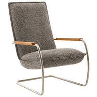 SESSEL in Flachgewebe Braun  - Edelstahlfarben/Eichefarben, Design, Holz/Textil (76/105/87cm) - Livetastic