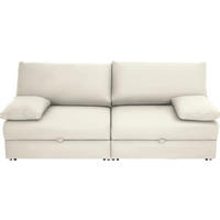 SCHLAFSOFA Naturfarben  - Chromfarben/Naturfarben, Design, Textil/Metall (192/77-88/110-120cm) - Bali