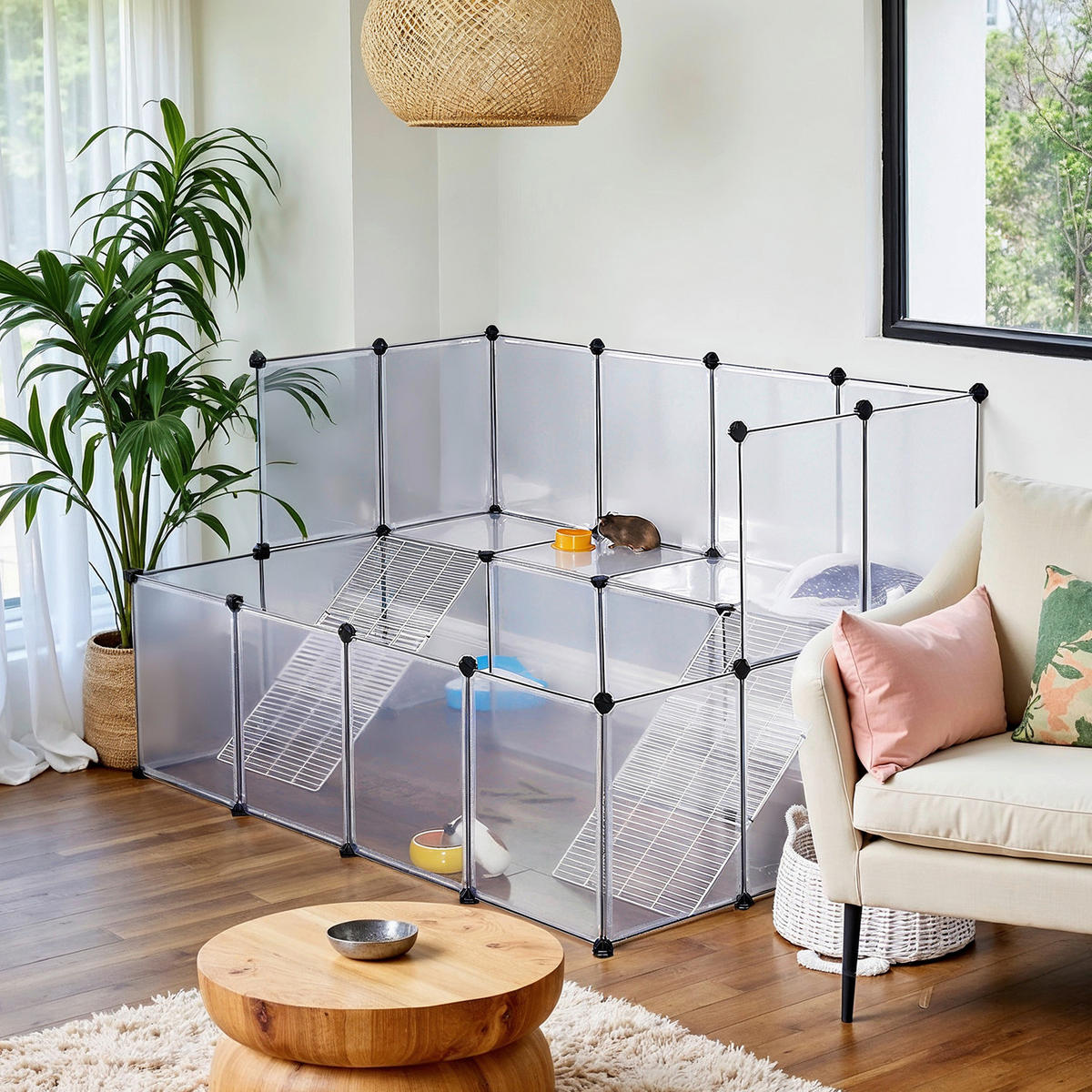 HEIMTIERGEHEGE - Transparent/Schwarz, Trend, Kunststoff/Metall (143/92/108cm) - Boxxx