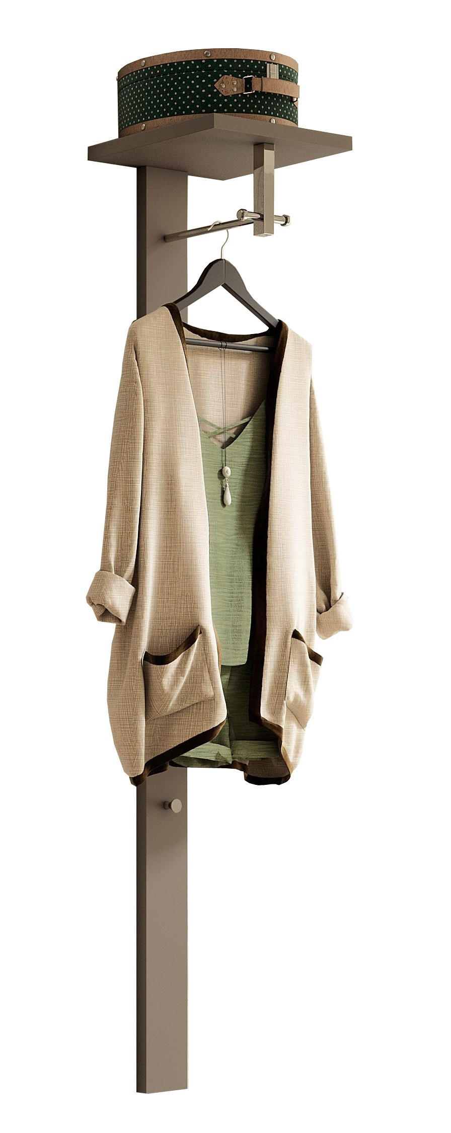 Moderano Garderobenpaneel Gardasee Taupe 33x167x31 cm