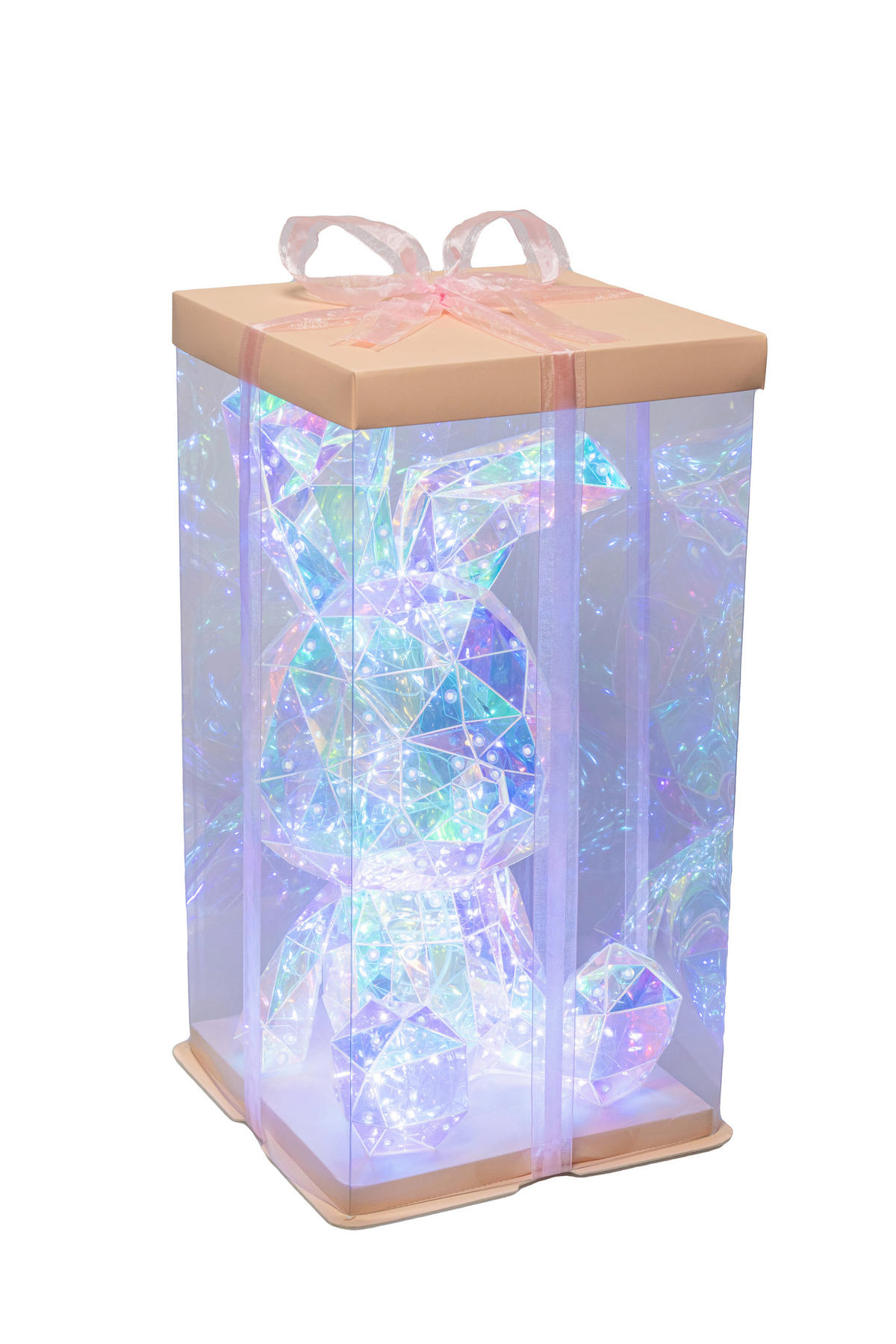 LED-DEKOLEUCHTE Hase 20/20/41 cm   - Transparent/Perlmutt, Design, Kunststoff (20/20/41cm) - Novel