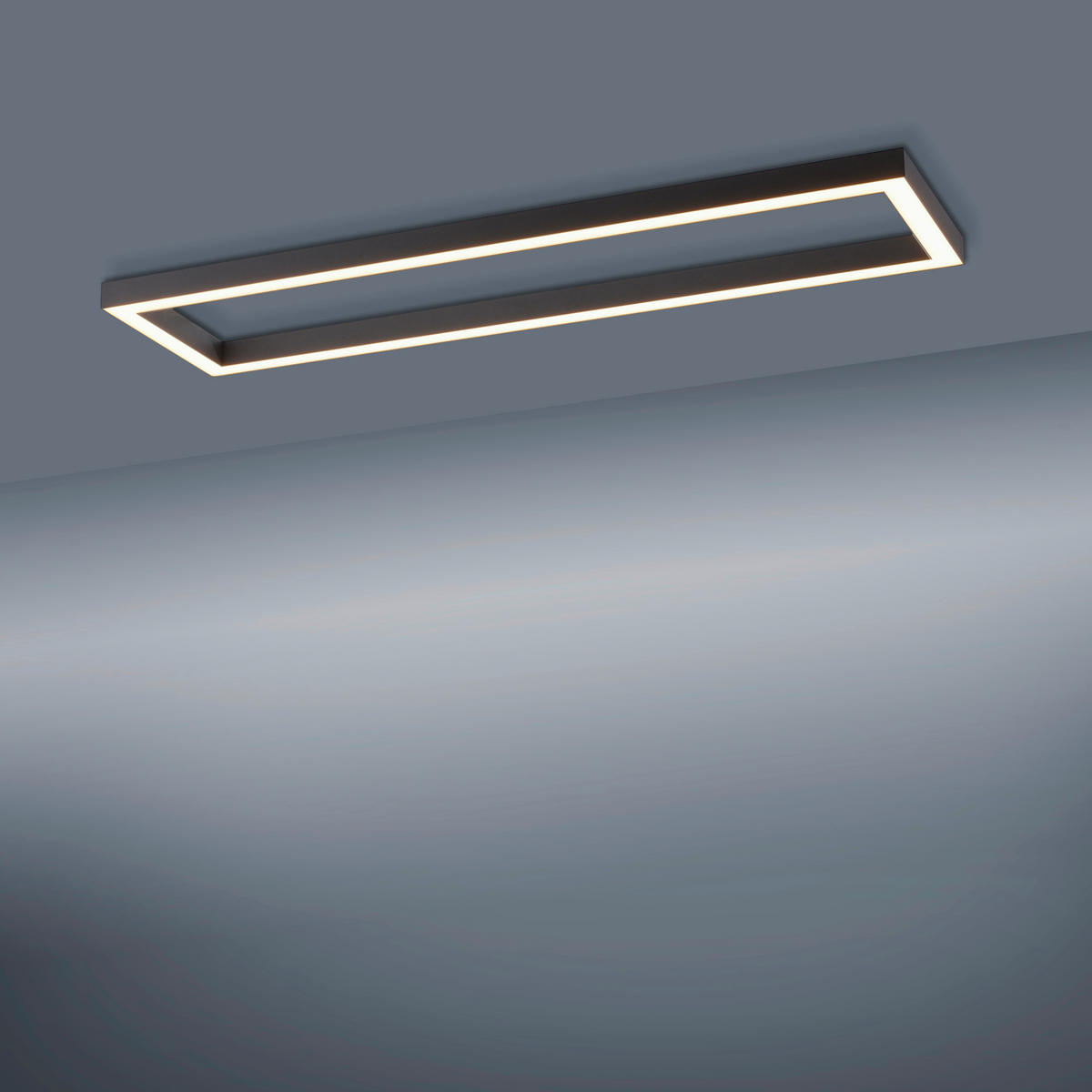 LED-DECKENLEUCHTE Pure 110/30/3,9 cm   - Anthrazit, Design, Kunststoff/Metall (110/30/3,9cm) - Neuhaus PURE