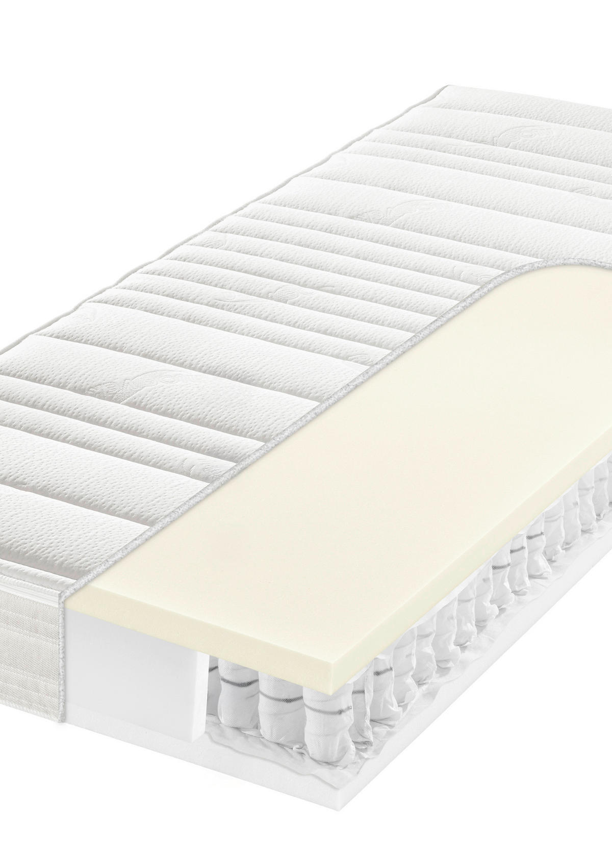 LATEXMATRATZE 140/200 cm, Höhe ca.: 20 cm, H2 = mittel, 7-Zonen - Weiß, Basics, Textil (140/200cm) - Sleeptex