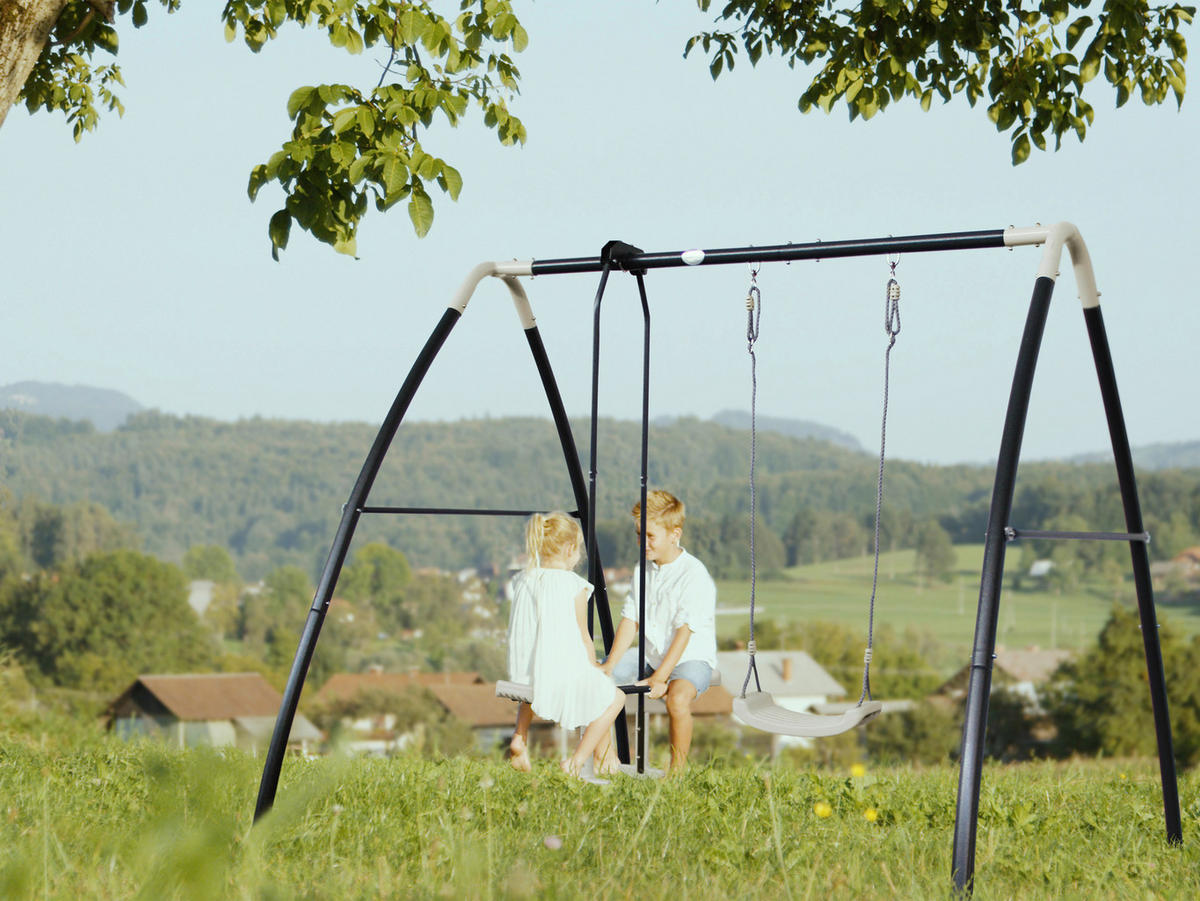 GUNGA - antracit/cremefärgad, Klassisk, metall/plast (210/220/238cm)