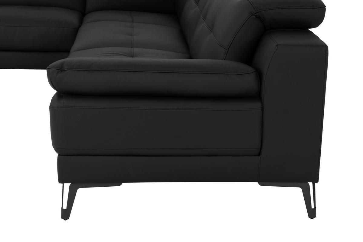 CloseUp von MID.YOU ECKSOFA Schwarz Echtleder.