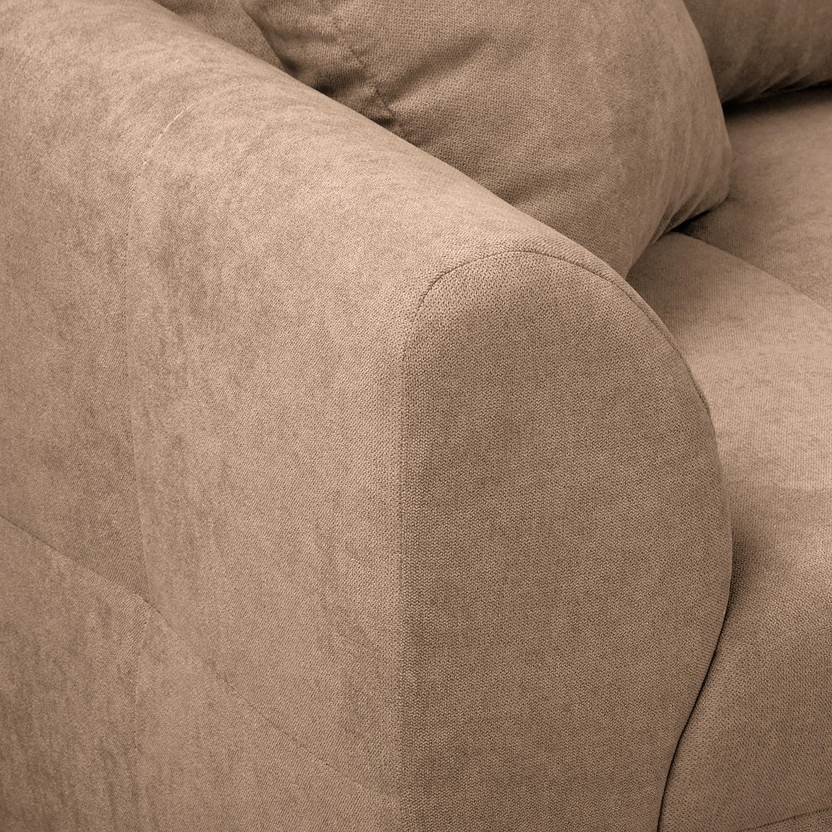 ECKSOFA inkl. Hocker Ariella Beige Mikrofaser  - Beige/Naturfarben, Design, Holz/Textil (161/231cm) - Livetastic