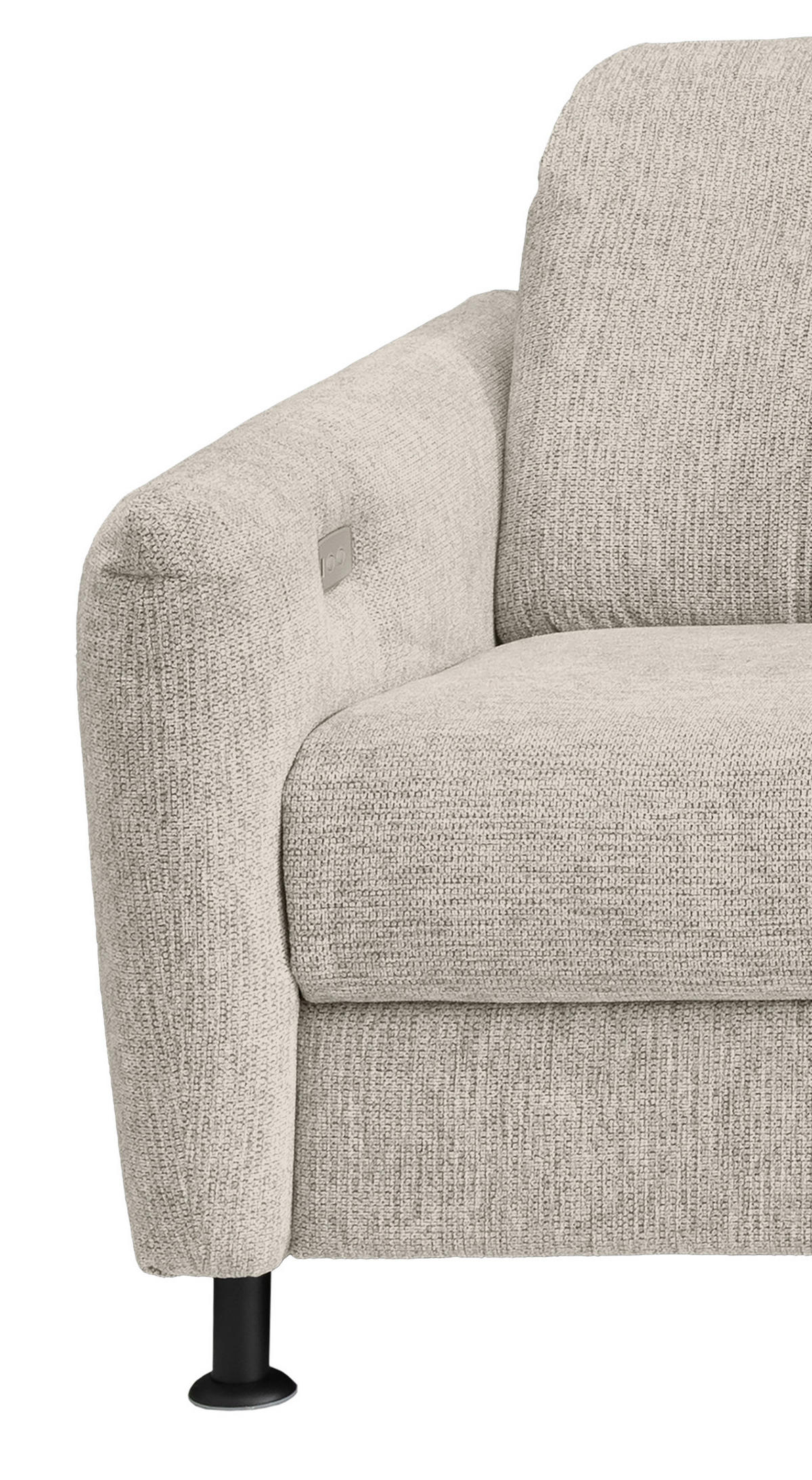 ECKSOFA in Chenille Beige  - Beige/Schwarz, Modern, Textil/Metall (270/198cm) - Livetastic