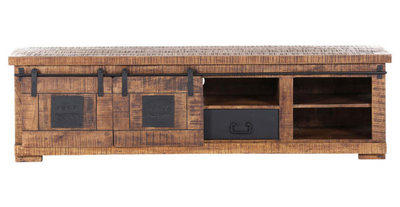 LOWBOARD in 180/50/45 cm - Schwarz/Naturfarben, LIFESTYLE, Holz/Metall (180/50/45cm) - Landscape