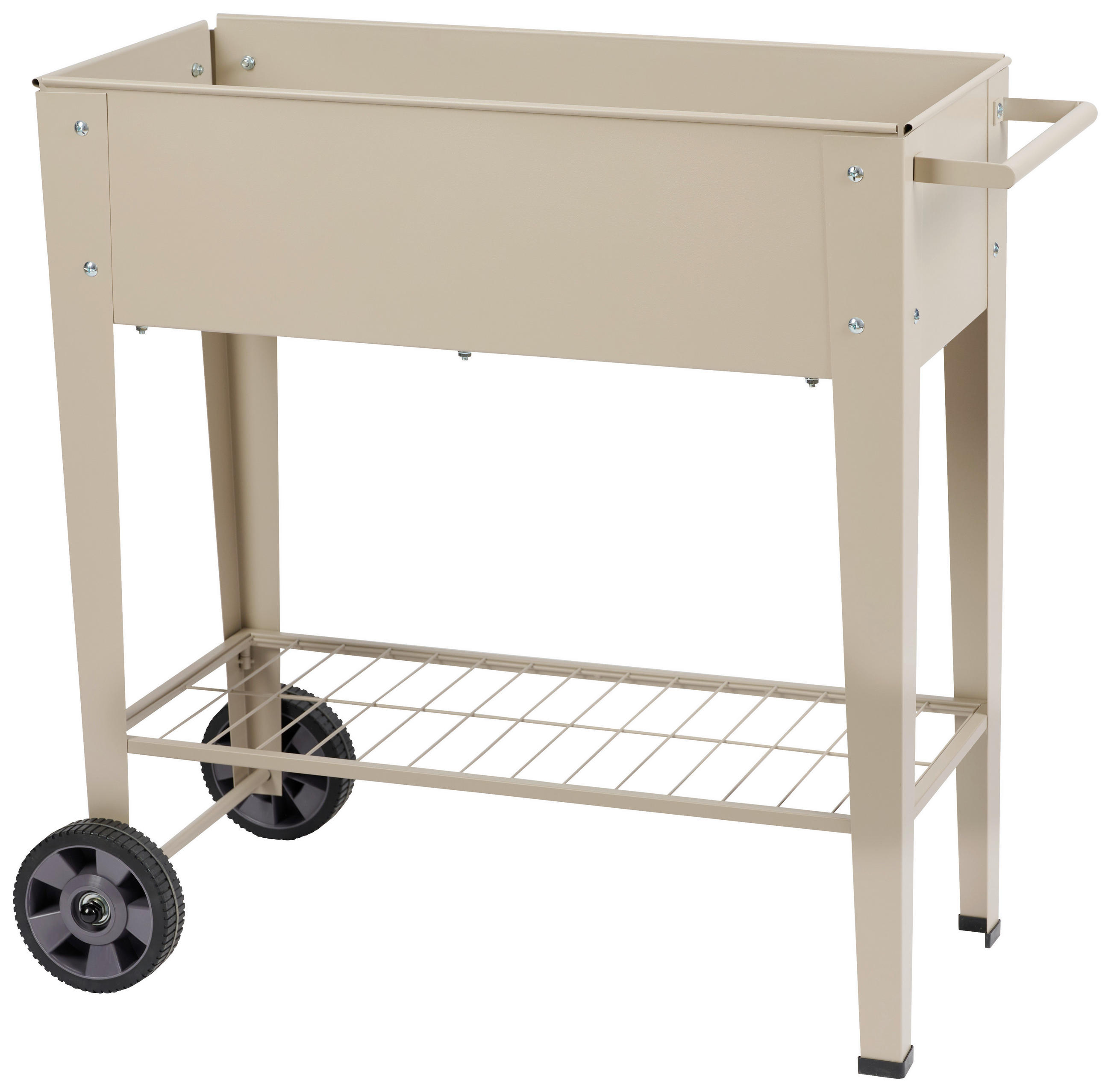 BLUMENKASTEN - Grau, Lifestyle, Kunststoff/Metall (88/44/80cm)