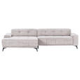 ECKSOFA  in Cord Naturfarben  165/295 cm  - Schwarz/Naturfarben, KONVENTIONELL, Textil/Metall (165/295cm) - Carryhome