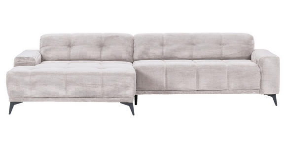 ECKSOFA  in Cord Naturfarben  165/295 cm  - Schwarz/Naturfarben, KONVENTIONELL, Textil/Metall (165/295cm) - Carryhome