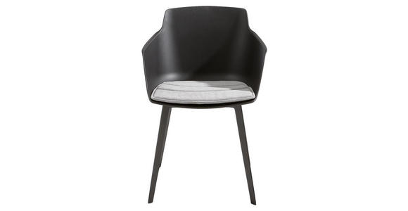ARMLEHNSTUHL Webstoff Grau, Schwarz - Schwarz/Grau, Design, Kunststoff/Textil (56,5/79/53,5cm) - Novel