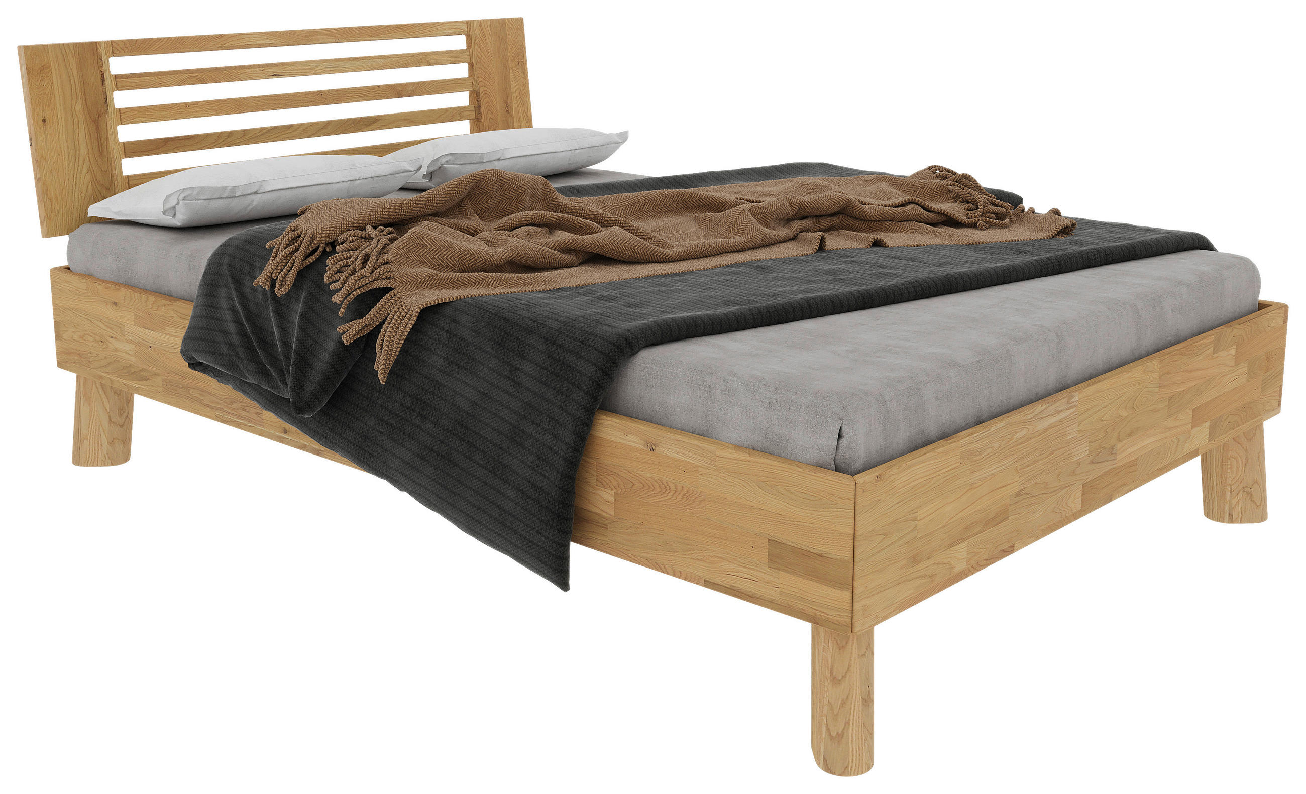 BETT 140/200 cm  in Naturfarben, Wildeiche  - Wildeiche/Naturfarben, MODERN, Holz (140/200cm) - MID.YOU