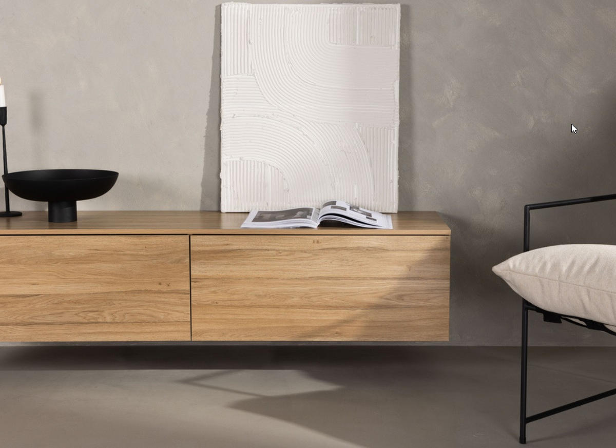 TV-BÄNK  i 160/35/45 cm  - naturfärgad, Design, trä (160/35/45cm) - Livetastic