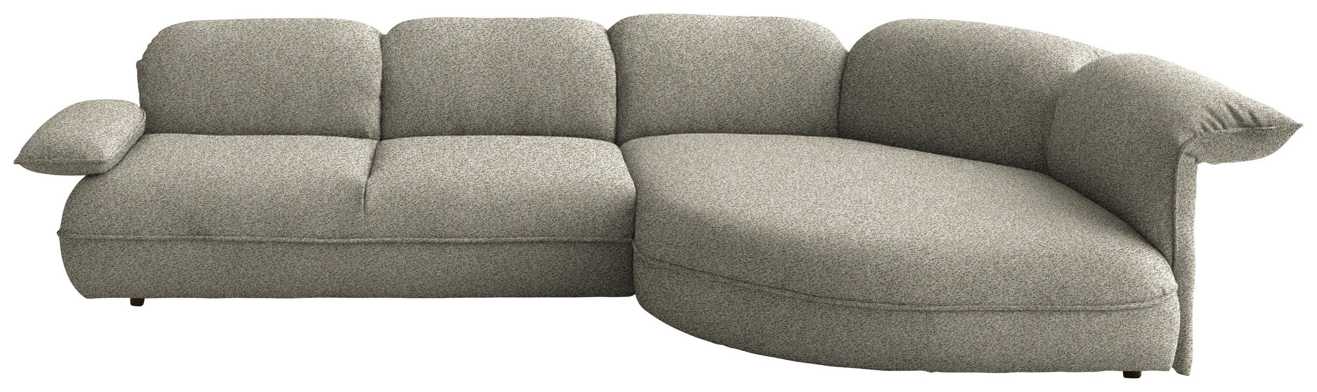 ECKSOFA  in Chenille Greige  343/154 cm  - Greige/Schwarz, Design, Kunststoff/Textil (343/154cm) - Koinor