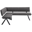 ECKBANK 150/190 cm  in Grau, Schwarz  - Schwarz/Grau, MODERN, Textil/Metall (150/190cm) - Cantus