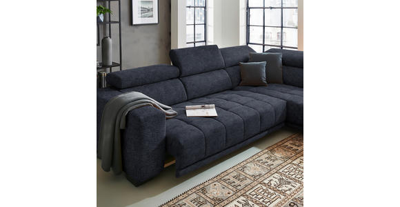 ECKSOFA  in Mikrofaser Dunkelgrau  301/207 cm  - Dunkelgrau/Schwarz, Design, Textil/Metall (301/207cm) - Xora