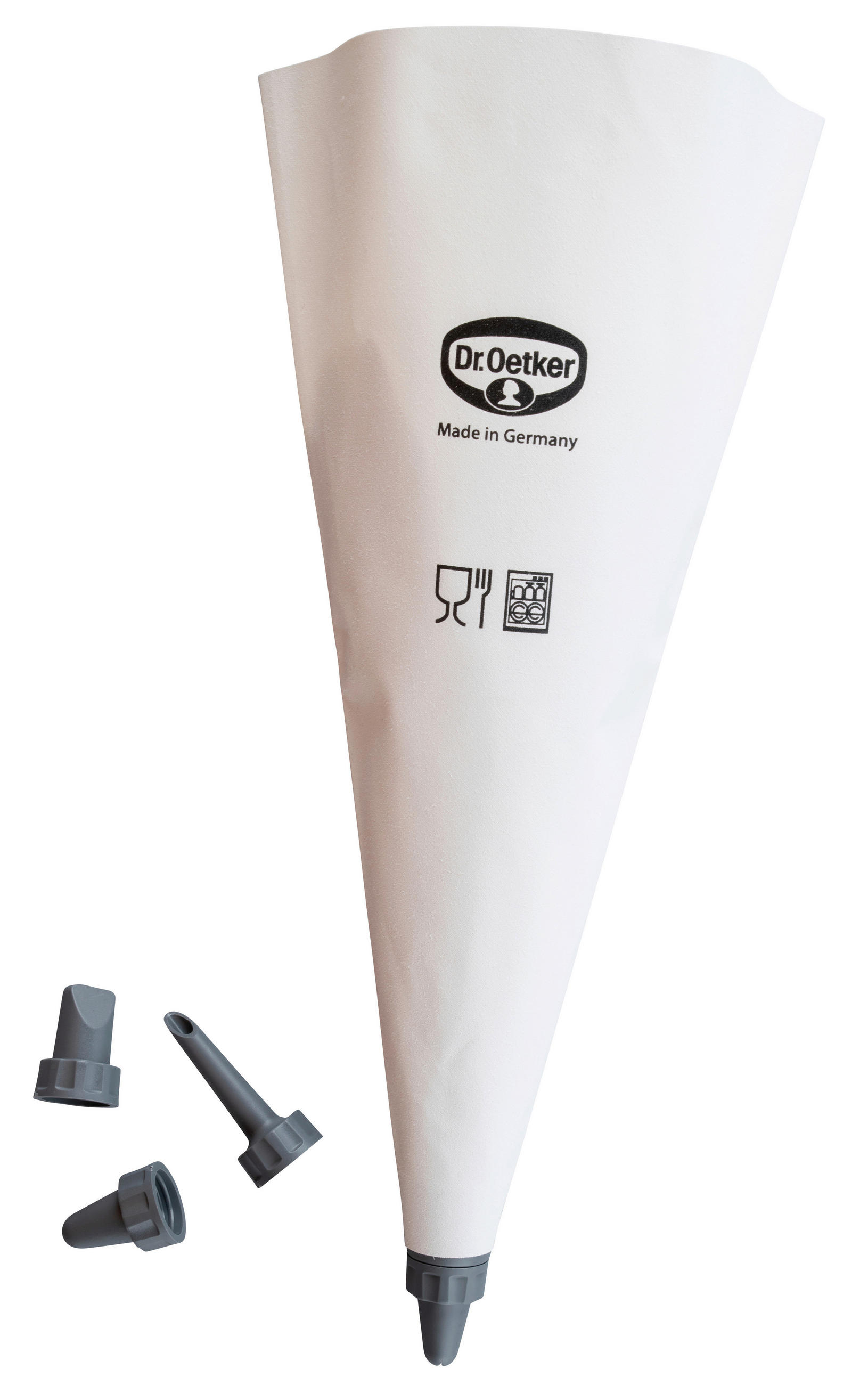 SPRITZBEUTEL - Weiß/Grau, Basics, Kunststoff/Textil (31cm) - Dr.Oetker