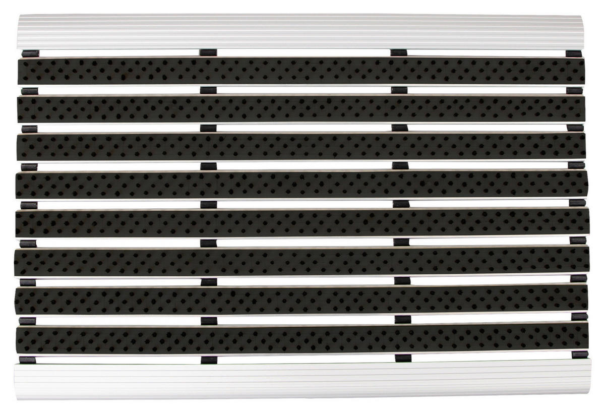 DVEŘNÍ ROHOŽKA, černá, barvy hliníku - černá/barvy hliníku, Design, kov/textil (58,5/39,5/2,2cm) - Esposa