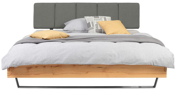 BETT 140/200 cm  in Grau, Buchefarben  - Buchefarben/Schwarz, Natur, Holz/Textil (140/200cm) - Valnatura