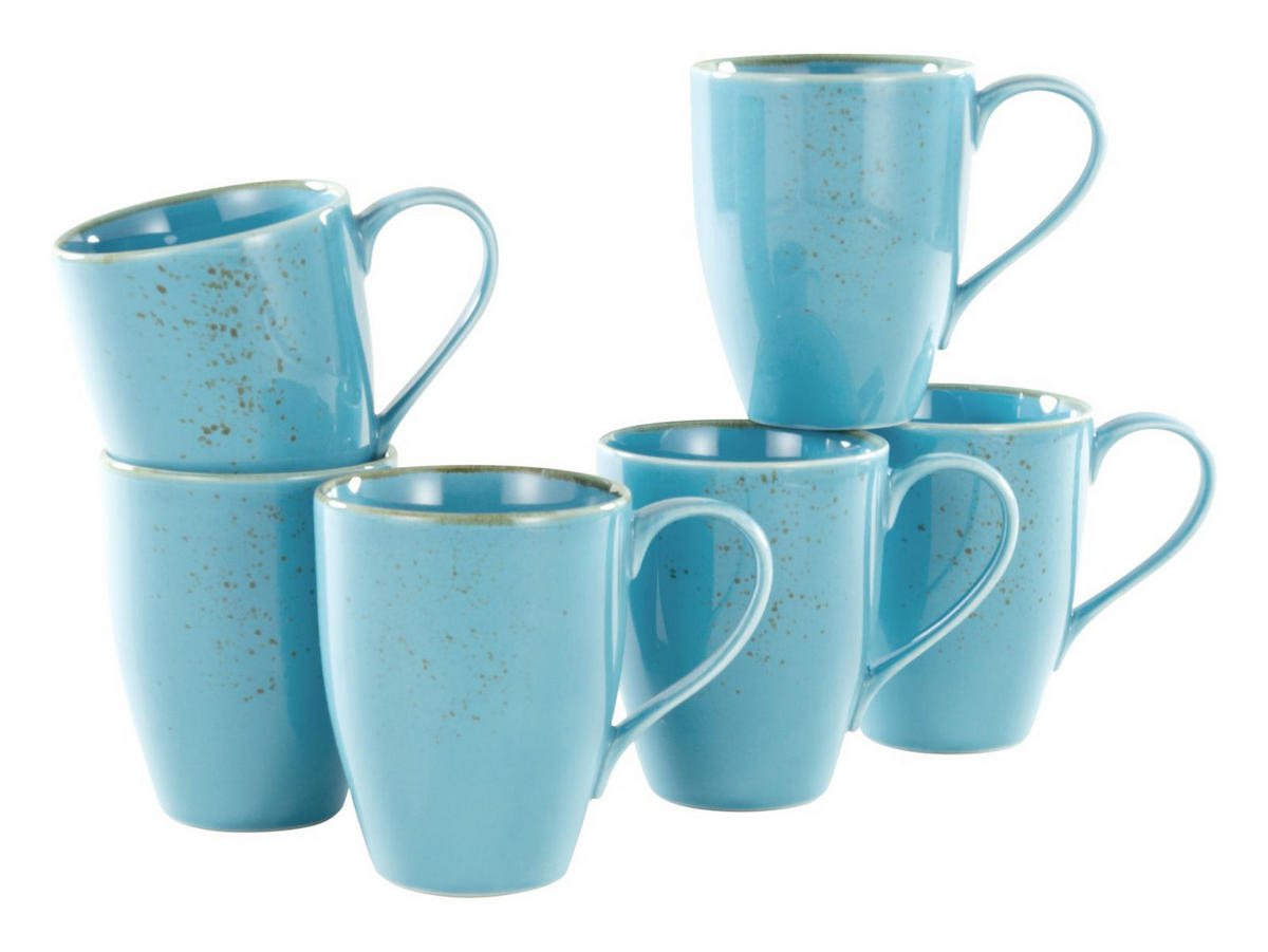 KAFFEEBECHERSET 6-teilig  - Hellblau, Trend, Keramik (300ml) - Creatable