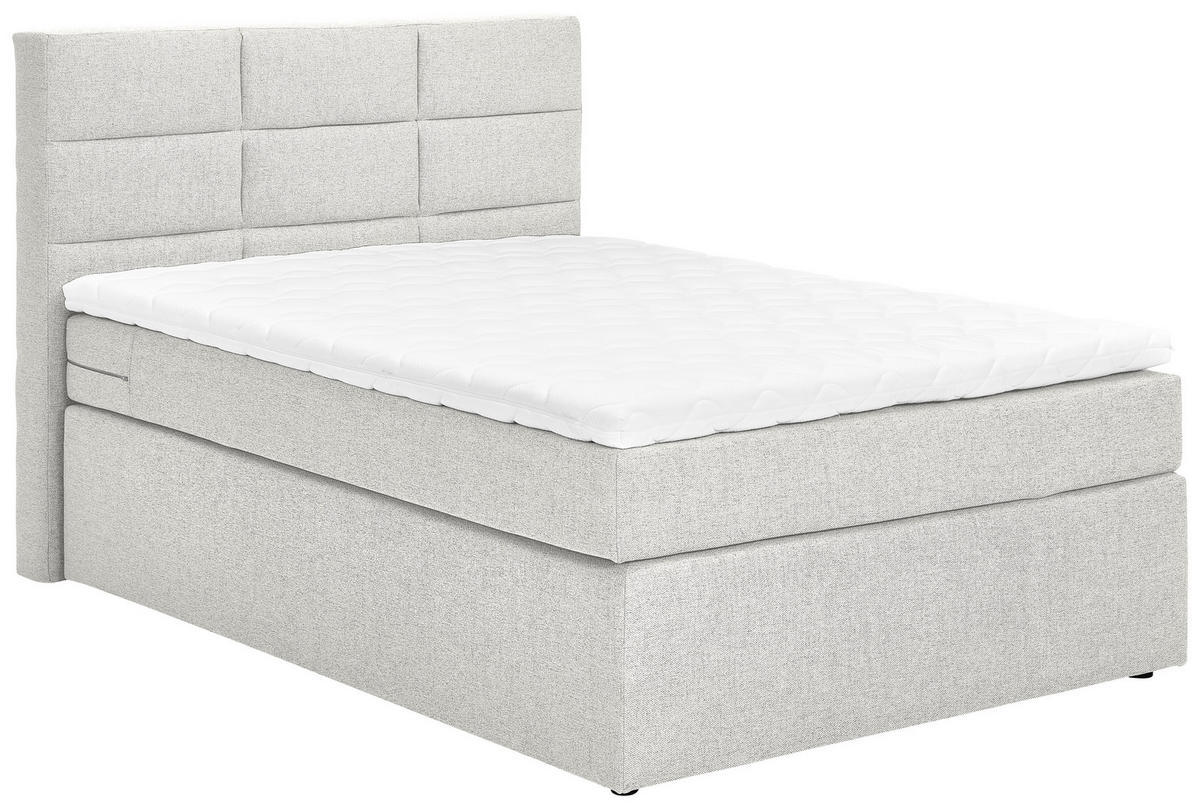 POSTELJA BOXSPRING 140 cm   x 200 cm  , tekstil sivobela  - črna/sivobela, Konvencionalno, tekstil (140/200cm) - Carryhome