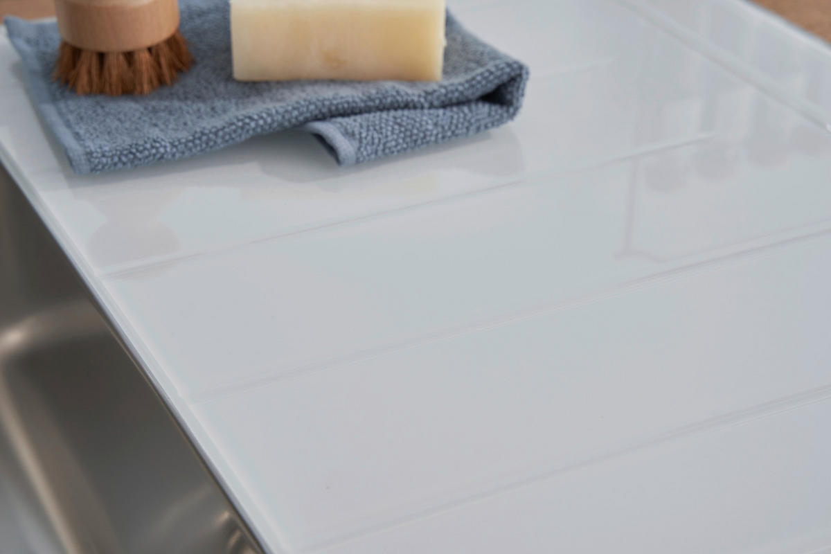 SPÜLE 1720NEWYORK100X50W  - Weiß, Trend, Glas/Metall (100/21/50cm) - Respekta
