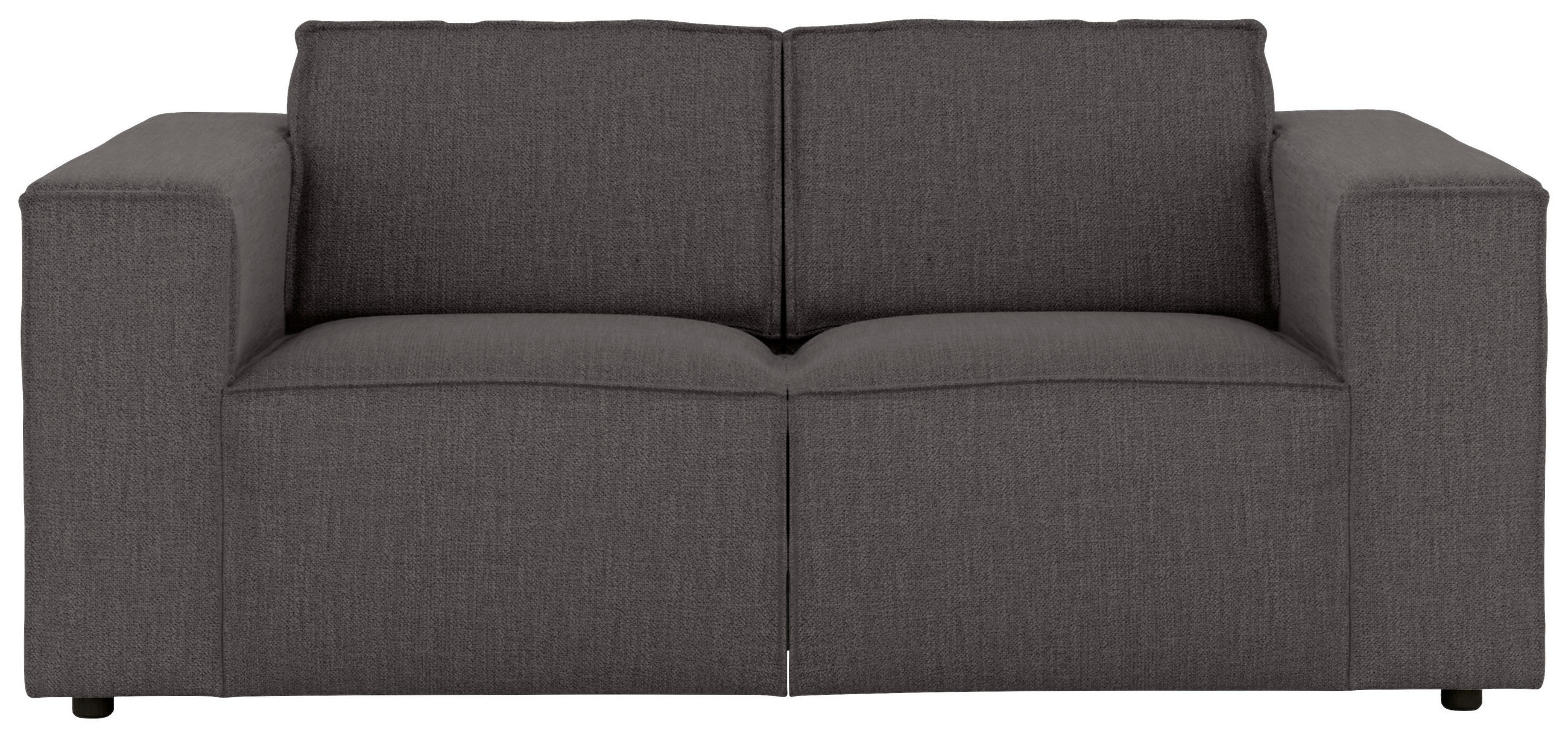 2-SITZER-SOFA Struktur Dunkelgrau  - Dunkelgrau/Schwarz, MODERN, Kunststoff/Textil (185/80/102cm) - MID.YOU