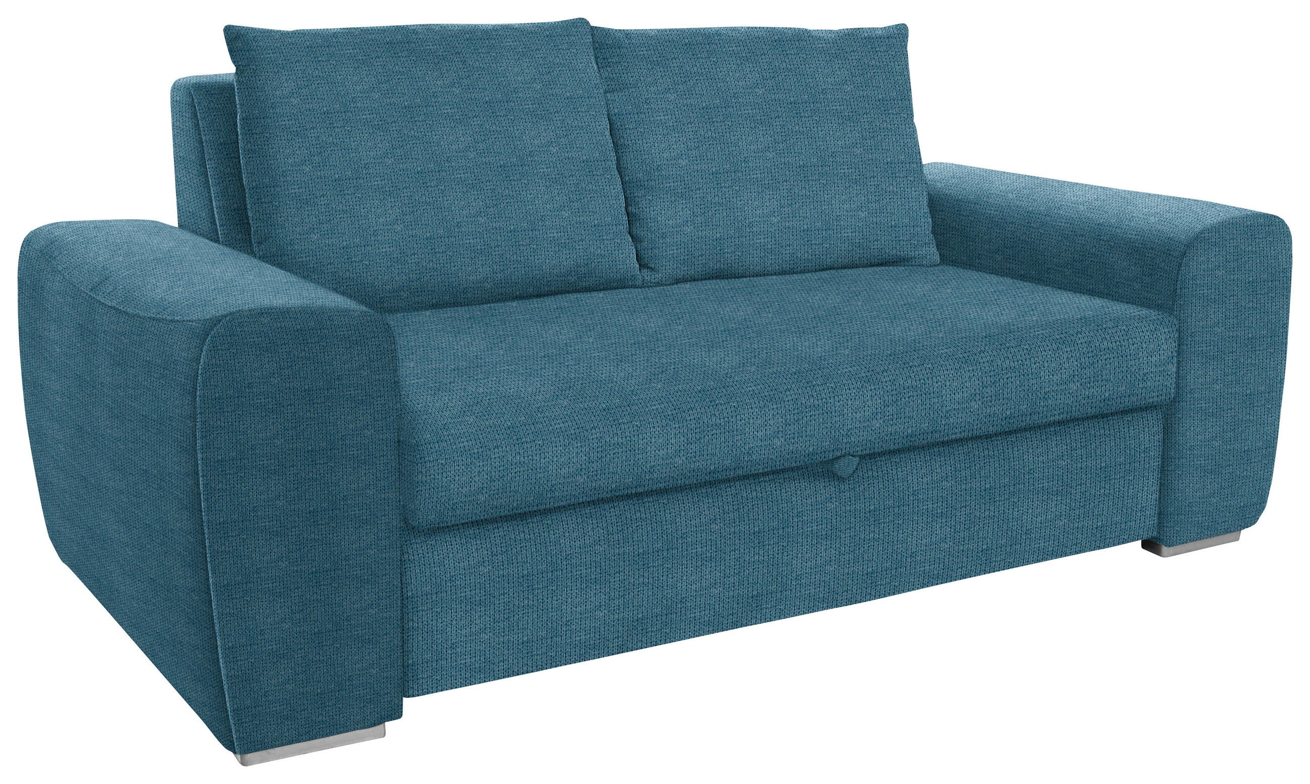 SCHLAFSOFA in Textil Dunkelblau  - Chromfarben/Dunkelblau, Design, Holz/Textil (199/92/97cm) - Livetastic