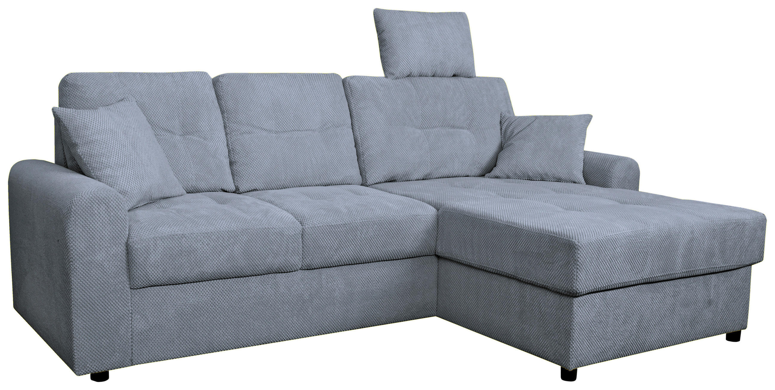 ROHOVÁ SEDAČKA, textil, modrošedá - černá/modrošedá, Konvenční, textil/plast (232/153cm) - Carryhome