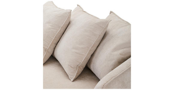 ECKSOFA Beige Chenille  - Beige/Buchefarben, KONVENTIONELL, Holz/Textil (162/276cm) - Carryhome