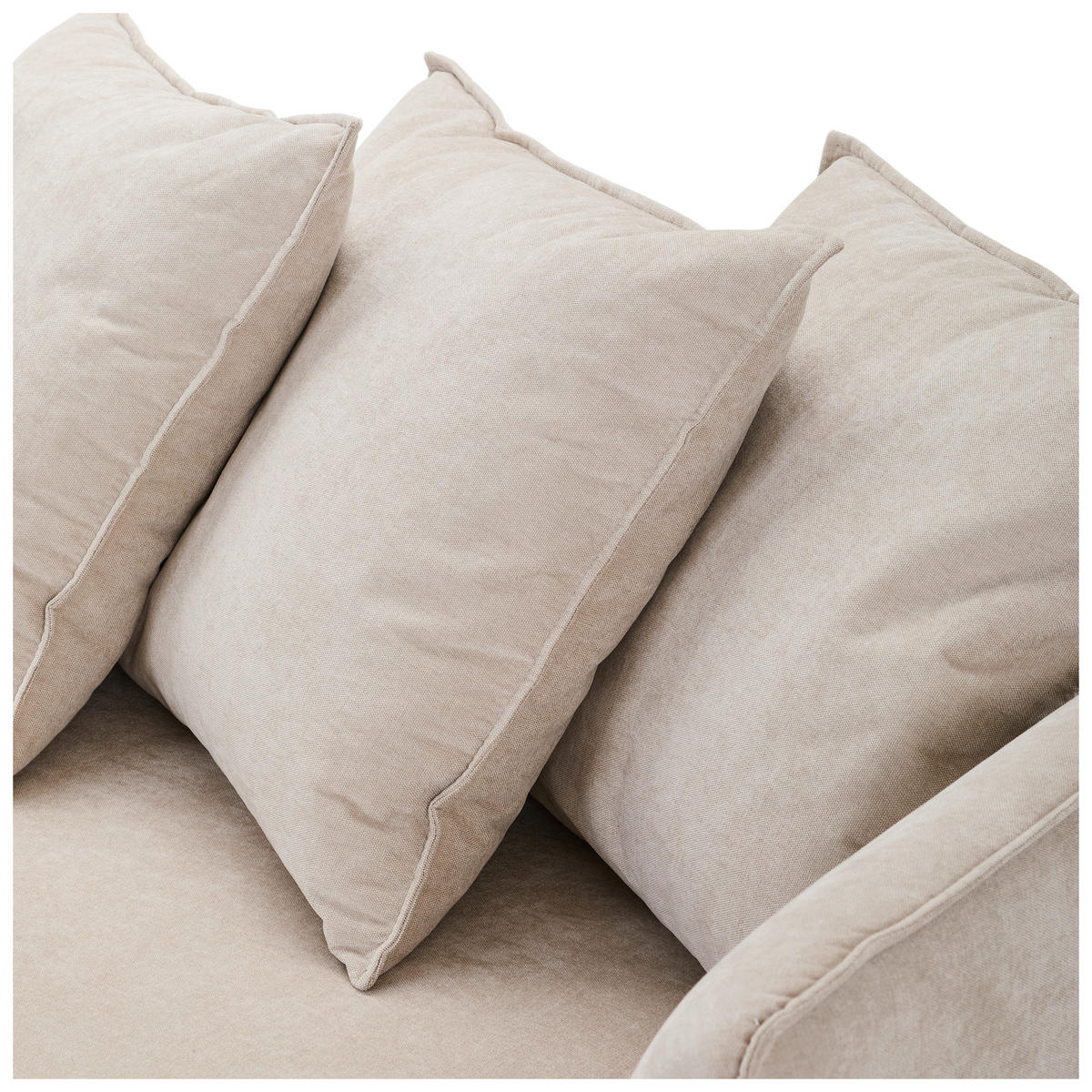 ECKSOFA Beige Chenille  - Beige/Buchefarben, KONVENTIONELL, Holz/Textil (162/276cm) - Carryhome