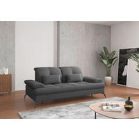 2,5-SITZER in Flachgewebe Dunkelgrau  - Dunkelgrau/Schwarz, KONVENTIONELL, Textil/Metall (202/90/122cm) - Sit & More