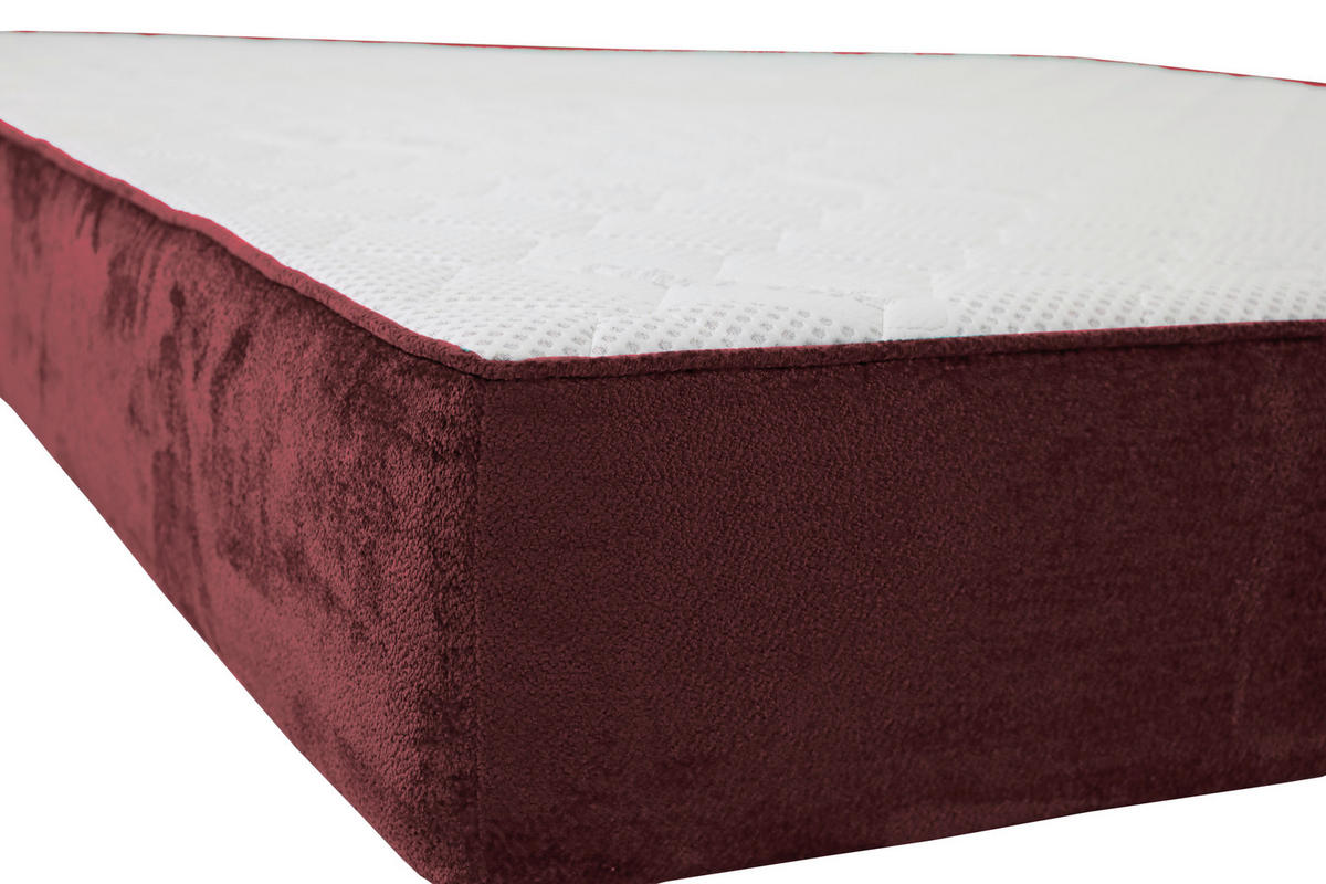 TASCHENFEDERKERNMATRATZE 180/200 cm Höhe ca. 25 cm 7 -Zonen - Bordeaux/Weiß, Trend, Textil (180/200cm) - Esposa