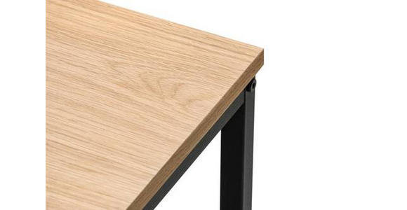 BEISTELLTISCH 40/40/45 cm Eiche furniert Schwarz, Eichefarben rechteckig - Eichefarben/Schwarz, LIFESTYLE, Holz/Holzwerkstoff (40/40/45cm) - Xora