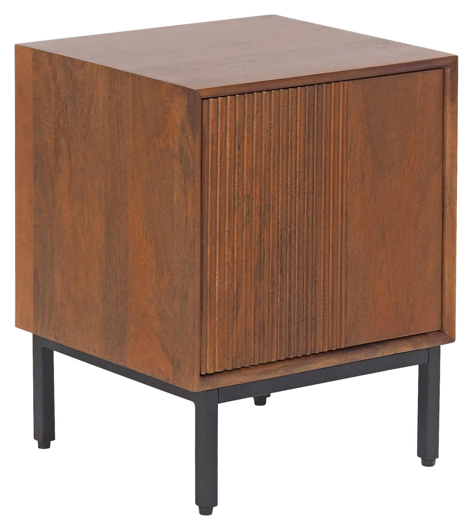 NACHTKÄSTCHEN 40/50/35 cm  in Hartholz Mangoholz Honig  - Schwarz/Honig, MODERN, Holz/Metall (40/50/35cm) - MID.YOU