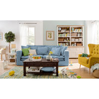 3-SITZER-SOFA STELLA in Webstoff Blau  - Blau/Schwarz, Design, Kunststoff/Textil (238/90/119cm) - P & B