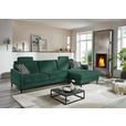 ECKSOFA Dieter Knoll in Chenille, Flachgewebe Waldgrün  316/175 cm  - Waldgrün/Schwarz, Design, Textil/Metall (316/175cm) - Dieter Knoll