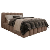 POLSTERBETT 140/200 cm,  in Braun, Lattenrost, Bettkasten,  - Birkefarben/Schwarz, Trend, Holz/Kunststoff (140/200cm) - Esposa