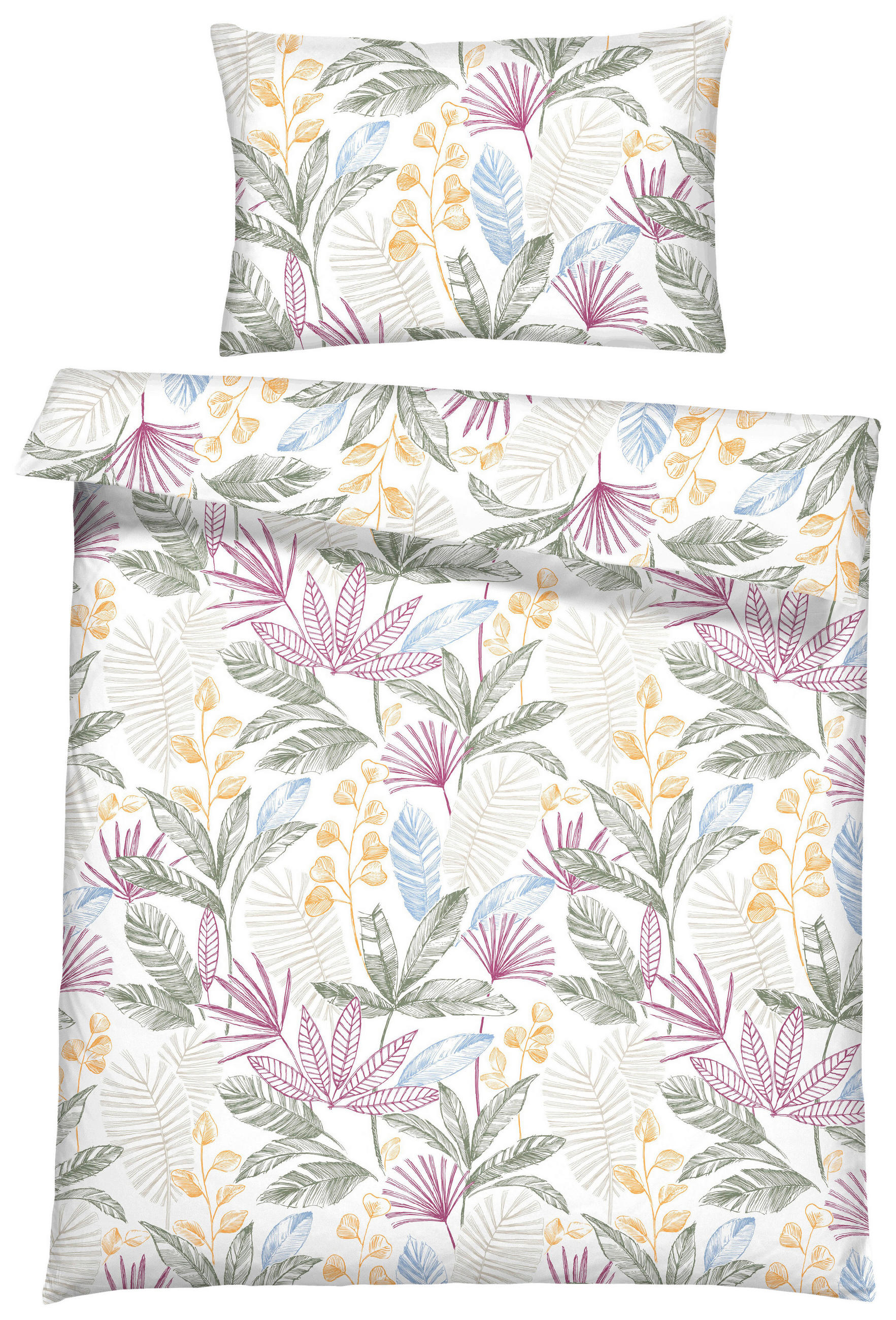 BETTWÄSCHESET Satin 160/210 cm  100 cm/65 cm  - Multicolor, Basics, Textil (160/210cm) - Ambiente