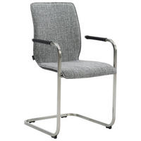 ARMLEHNSTUHL  in beflockt Echtleder pigmentiert  - Silberfarben/Schwarz, Design, Leder/Textil (52/92/61,5cm) - Bert Plantagie