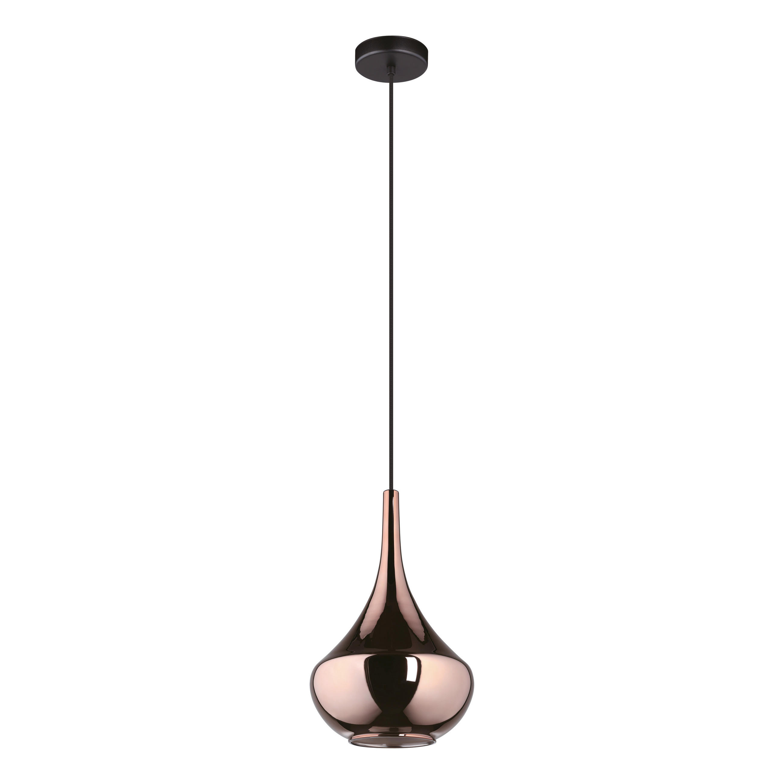 HÄNGELEUCHTE ALMOSTER 25/150 cm   - Schwarz/Bronzefarben, Design, Glas/Metall (25/150cm) - Eglo